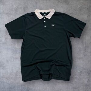 Nike Men's Black Polo with Cream Collar